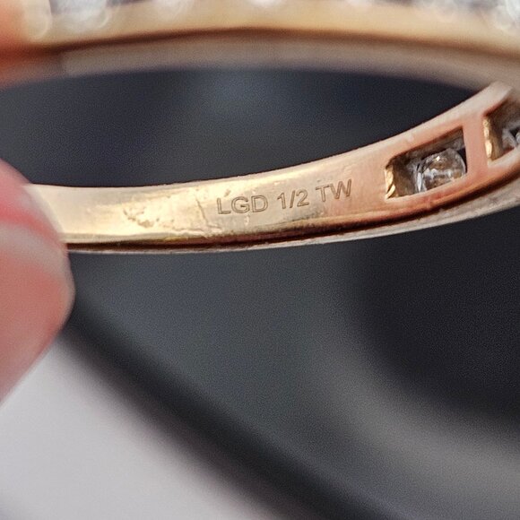 10K Yellow Gold 1/2TCW Diamond Channel Set Band Wedding Ring Size 7.25 - Picture 14 of 15